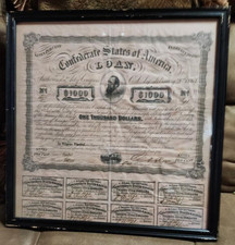 CONFEDERATE STATES OF AMERICA 1863 CIVIL WAR $1000 BOND 7% # 8691  T.J. JACKSON
