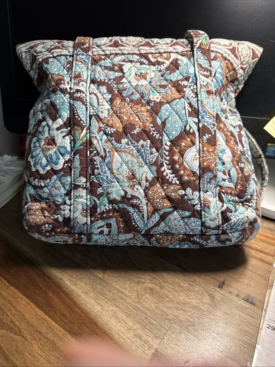 Vtg Vera Bradley Retired “Java Blue” Quilted - Small Original Tote View 4