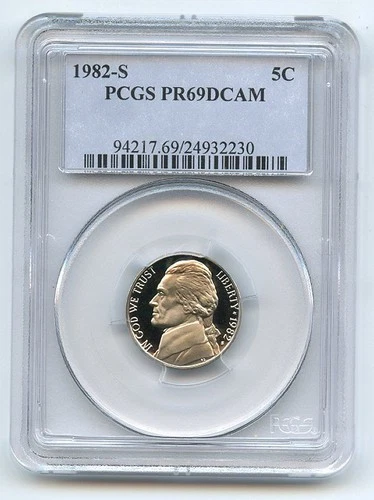 1982-S Jefferson Nickel Proof — photo from the most recent tracked eBay sale