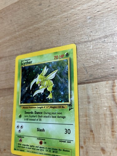 Scyther 17/130 Base Set 2 Holo Rare WOTC Pokemon Card LP - 第 2/5 張圖片