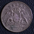 1871 German State - Baden KM 246 3 Kruezer UNC