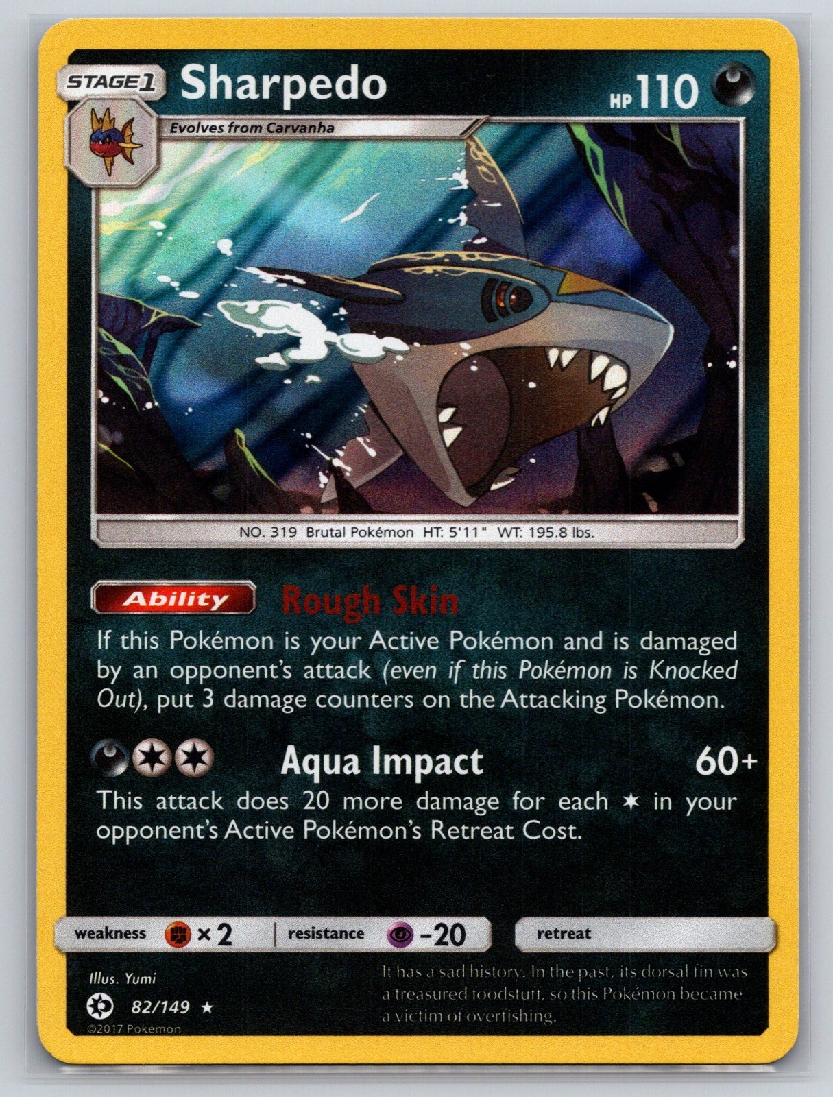 Sharpedo Holo Rare SM Base Set 82/149 NM