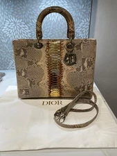 Christian Dior Lady Dior python handbag Large Size