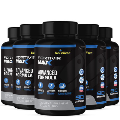 Fortivir Max- Bodybuilding & Men's Health Support- 5 Bottles- 450 Capsules