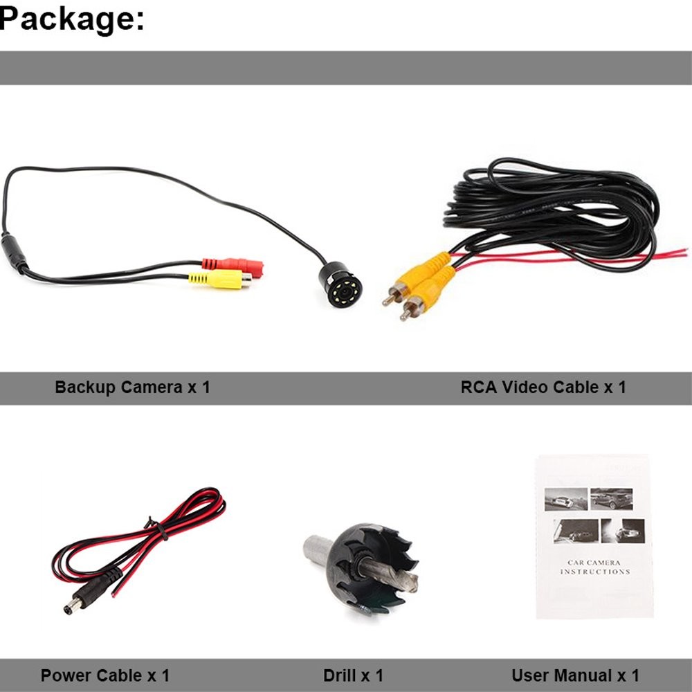 Polarlander Backup Camera With 8 Infrared Leds, Ultra-Compact, Ip68 Waterproof,_