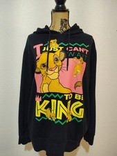 VTG Disney Lion King Hoodie Sweatshirt I Just Cant Wait to Be King Simba SZ L