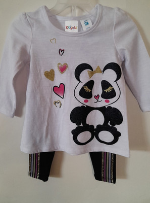 Kidgets Girls 2-Piece Outfit Set Size 12 Months Panda NWT