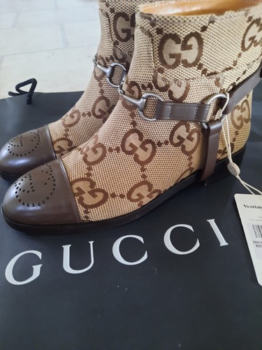 Botines Gucci GG Boots beige marrón talla 39 ¡Como nuevos! - Imagen 2 de 9