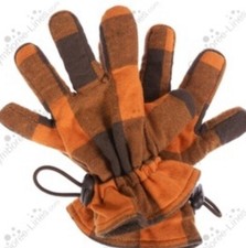 NWT Boys 3-4 yrs Gymboree WILDERNESS LAKE Flannel Orange Plaid Lined GLOVES