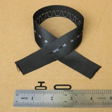 Bow Tie Hardware Size Ribbon Strip Metal T Hook and Eye Black ribbon 14½" to 20"