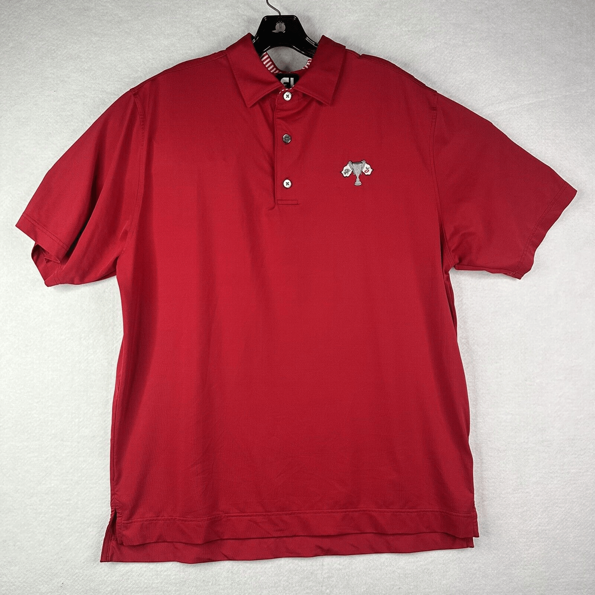 FootJoy Men's Size Large Red Talamore Stretch Golf Polo Athletic