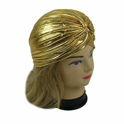 5 Or Femmes Sommeil Souple Extensible Turban Chimio Chapeau Tête Vêtement - Photo 1/2