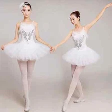 Adults White Ballet Dress Women Costume Ballet Leotard Stage Performance