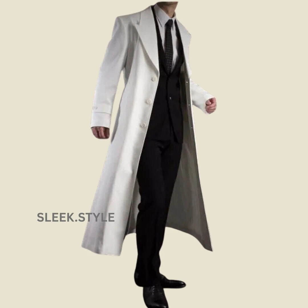 Mens Trench Coat Leather Emporium Stylish Formal Casual Genuine Lambskin