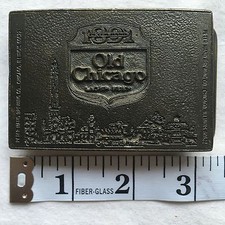 Vintage 1973 Old Chicago Lager Beer Brass Belt Buckle Peter Hand Made In The USA