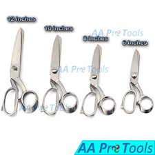 Tailor Scissors Upholstery Dressmaking Fabric Heavy Duty Shears 6,8,10,12 Silver