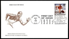 1998 FDC Jesse Owens Gold Medal Winner 1936 Olympics JC Cachet