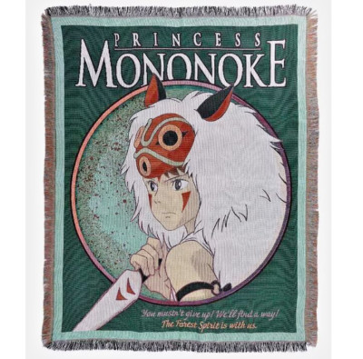 Studio Ghibli Princess Mononoke Throw Blanket Tapestry Mask San
