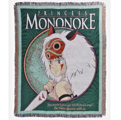Studio Ghibli Princess Mononoke Throw Blanket Tapestry Mask San