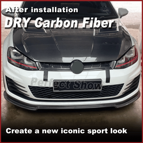 Dry Carbon Kühlergrill Grill Frontgrill Passt für VW Golf 7 MK7 VII GTI R 14-17  - Bild 3 von 13