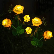 Solar Rose Flower Light Waterproof Garden Landscape Lamp Outdoor Lawn Lamp Home 