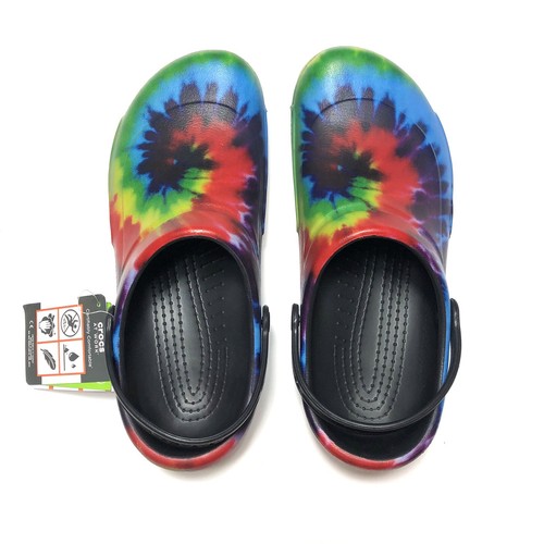 tie dye bistro crocs