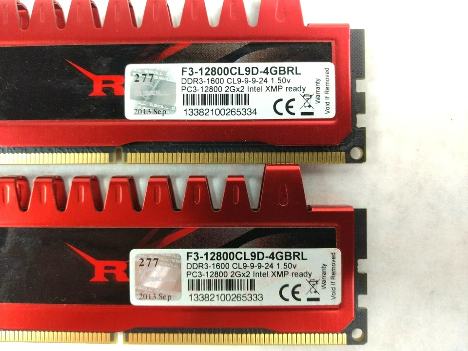 G.Skill RIP Jaws 4GB (2x 2GB) Kit DDR3-1600 PC3-12800 2GBx2 | F3-12800CL9D-4GBRL - Image 2 of 3