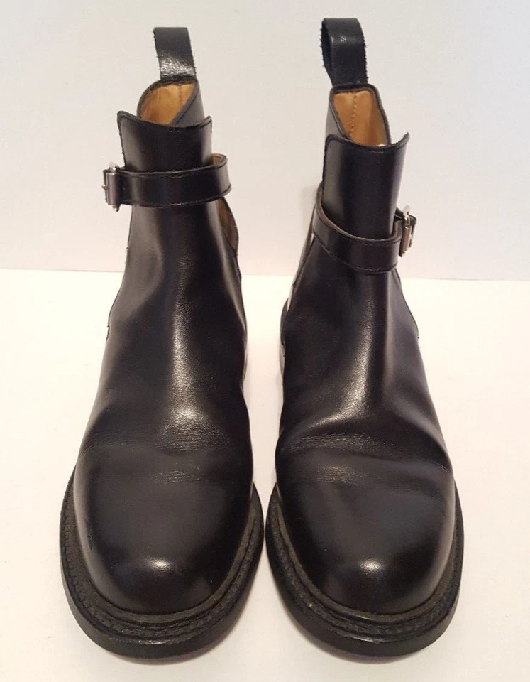 Botas masculinas ORVIS Jodhpur tamanho 6 couro preto tornozelo aparência muito clássica - Imagem 3 de 4
