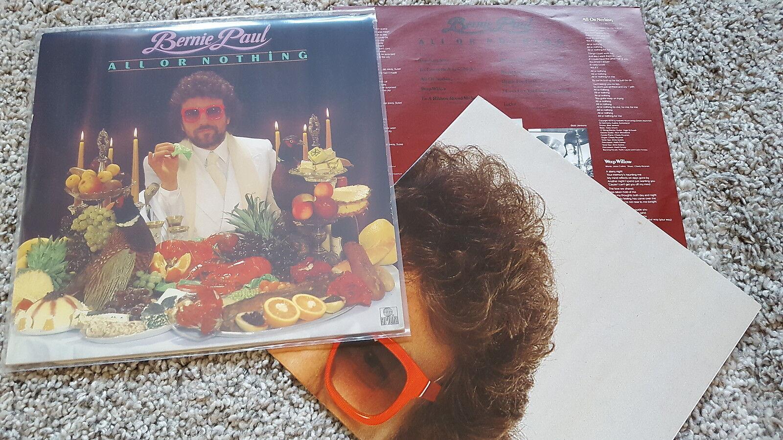 Bernie Paul - All or nothing Disco Vinyl LP WITH POSTER