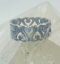 Heart ring love band valentine sterling silver pinky women girls