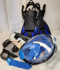 Full Face Snorkel Mask and Fins Latest Dry Top Medium Cozia Design