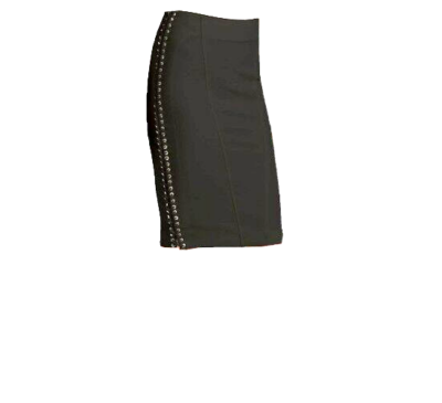 NWT Catherine Malandrino Ponte Lace Up Side Pencil Skirt in Noir