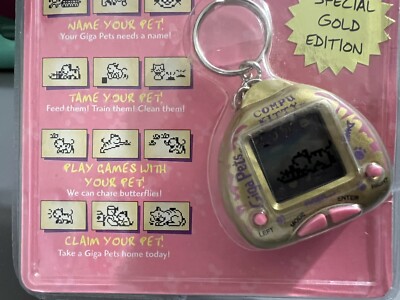 Vintage Tiger Electronics Giga Pet Gold Kitty Cat Digital pets
