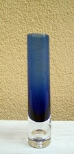 Vaso vetro blu, vintage, d'epoca