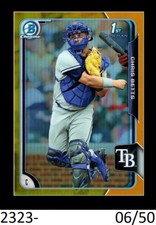 1-2015 BOWMAN CHROME DRAFT GOLD REFRACTOR CHRIS BETTS RAYS 06/50 