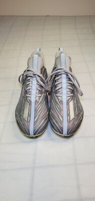 Adidas Size 12 Adizero Silver Metallic Grey Football Cleats  display picture 3