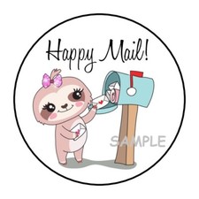 30 CUTE HAPPY MAIL ENVELOPE SEALS LABELS STICKERS 1.5" ROUND GIFTS