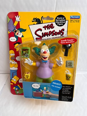 NEU UND VERPACKT Playmates Interactive The Simpsons Serie 1 Krusty der Clown Spielzeugfigur WOS
