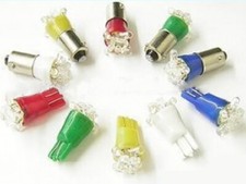 10 pcs grille 5 LED 180°C LED feux de position w5w ou Ba9s vert rouge ou jaune