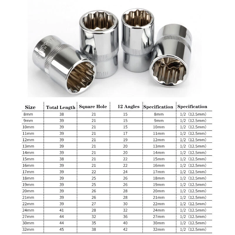8 - 32mm 12pt Hex Torx 1/2" Drive 12 Point Deep Impact Socket Torx - Image 4 of 4