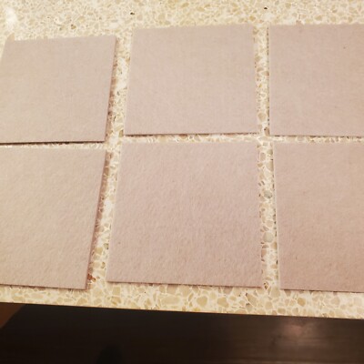 6 Pack Self Adhesive Felt Pad SQUARE Felt 5 x 5 Hilltop Products AA-0073