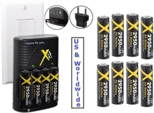 Travel Charger & Hi Performance 8 AA Battery For Nikon Coolpix L840 L32 A10