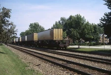 Railroad Slide - Canadian National Flat Cars 1990 Piggyback Trailers Freight