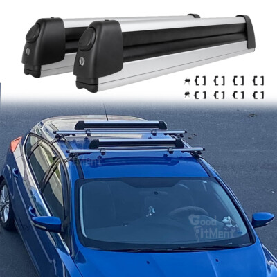 For Ford Focus SE ST Ski Snowboard Carrier Roof Rack Crossbars Slide Rail + Lock