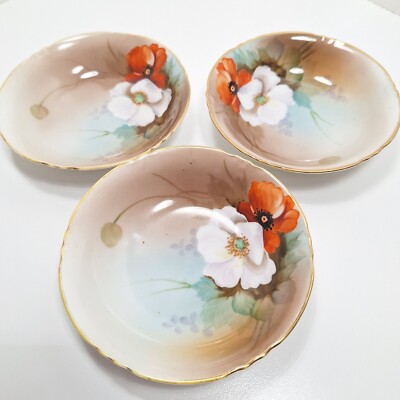 Noritake Hand Painted Dish Bowl 5'' Hand Crafted Japan 3x Vintage