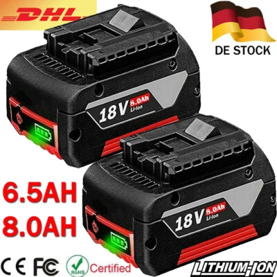 18V 8,0Ah Akku Für Bosch Professional GBA GSR GSB BAT618 BAT609 BAT607 BAT620 DE