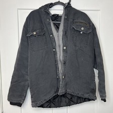 Dickies Jacket Adult Medium Black Canvas Quilt Lined Hoodie