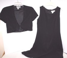 Coldwater Creek 2 Piece Black Sleeveless Dress with Short Sleeve Jacket Size 6