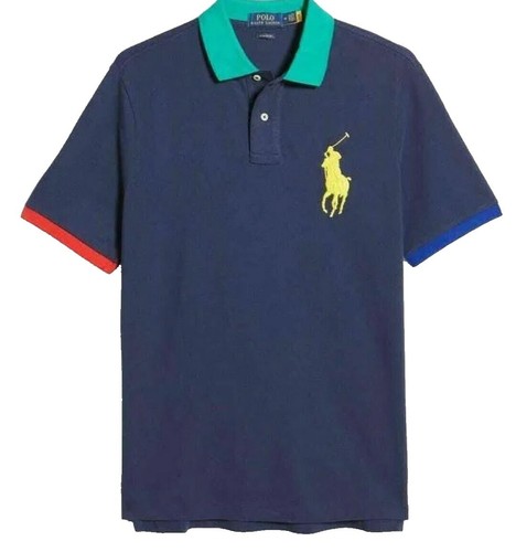 Polo Ralph Lauren Men XXL Slim Big Pony #3 Stripe Short Sleeve