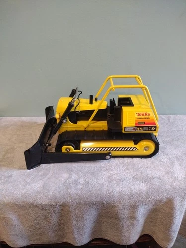Vintage Mighty Tonka T-9 Turbo Diesel Bulldozer Yellow #43101 Pressed Steel 1970